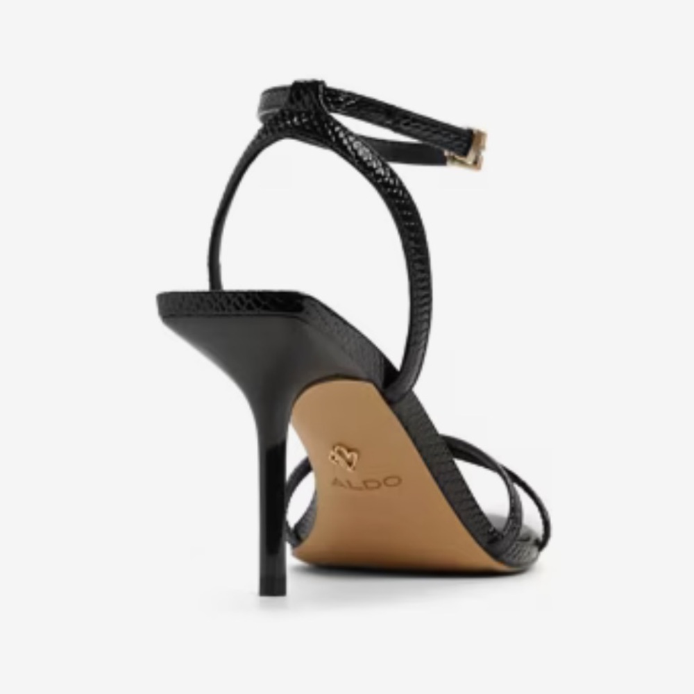 Aldo Elegant Adrina Black Strappy Sandals 7.5 - Picture 8 of 9